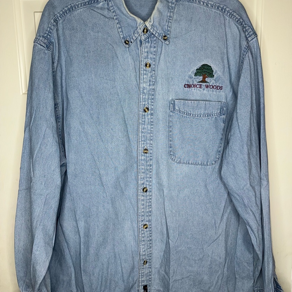 Vintage Choice Woods Port And Company Men’s Jean Denim Lined Shirt Size XL